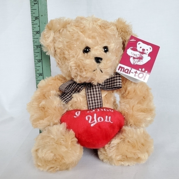 Mai-toi I love you Valentines plush bear - Picture 4 of 11